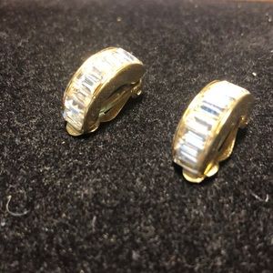 Art Deco style Nina Ricci vintage clip earrings.